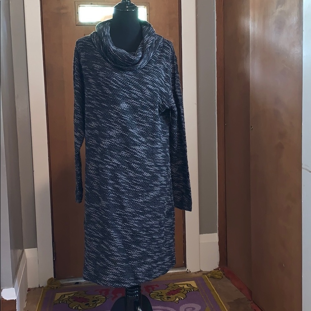 LOFT shades of gray cowl neck sweater dress - Picture 2 of 5